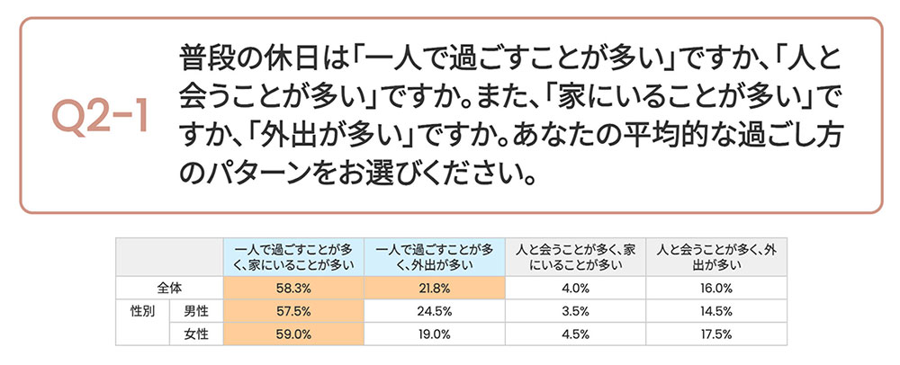 休日はひとりか誰かとかアンケート